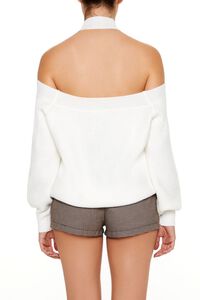 WHITE Crisscross Off-the-Shoulder Sweater, image 5