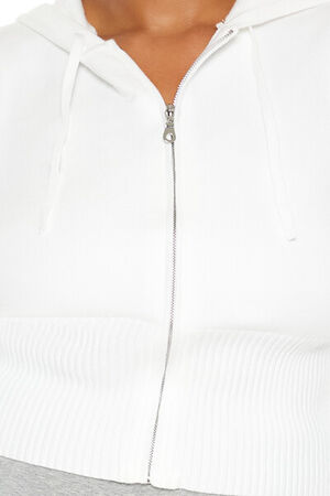 WHITE/MULTI Plus Size California Zip-Up Sweater, image 3