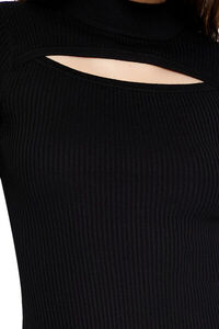 BLACK Cutout Mini Sweater Dress, image 5