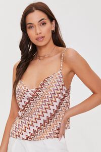ORANGE/MULTI Chevron Print Cami, image 1