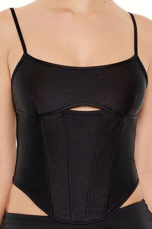BLACK Bustier Cutout Cami, image 3