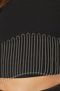 BLACK Rhinestone Fringe Tube Top, image 5