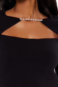BLACK Faux Gem Cutout Sweater, image 3
