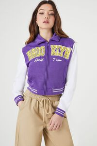 PURPLE/MULTI Brooklyn Zip-Up Bomber Jacket, image 1