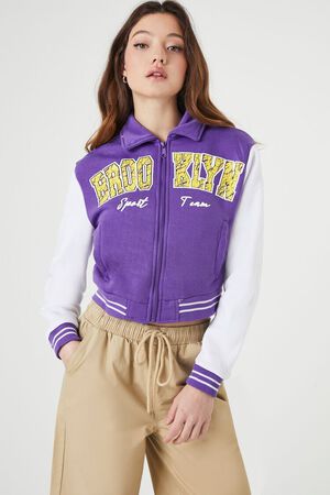PINK/MULTI Brooklyn Zip-Up Bomber Jacket, image 1