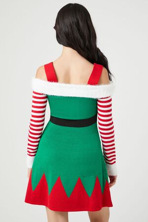GREEN/MULTI Peppermint Elf Mini Dress, image 3