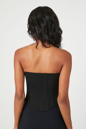 BLACK/SILVER Rhinestone Fringe Tube Top, image 3