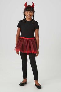 BLACK/RED Girls Devil Skirt & Horns Costume Set (Kids), image 4