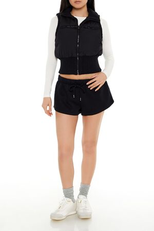 IVORY Cropped Zip-Up Vest, image 2