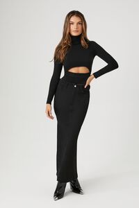BLACK Cutout Turtleneck Sweater, image 4