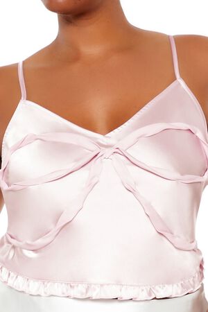 PINK Plus Size Bow Cropped Cami, image 3