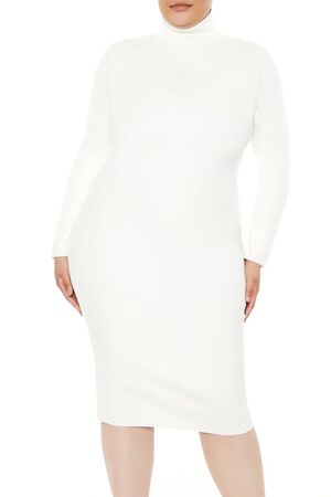 BLACK Plus Size Faux Gem Midi Sweater Dress, image 2