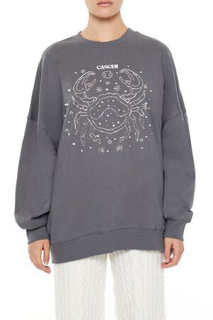 DARK GREY/MULTI Beaded Cancer Pullover, image 1