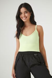 PALE GREEN Seamless Cropped Cami, image 1