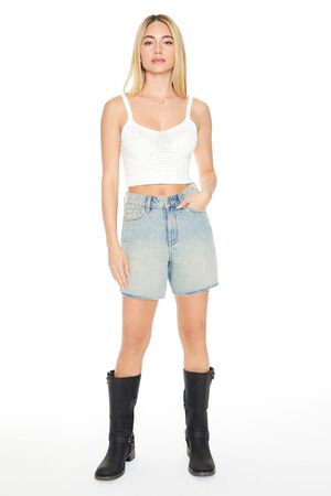WHITE Crochet Sweater-Knit Cami, image 1
