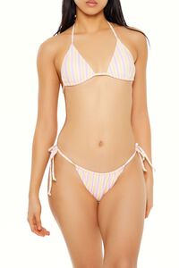 AZALEA/VIBRANT YELLOW Essentials Multi-Stripe Triangle Bikini Top, image 1