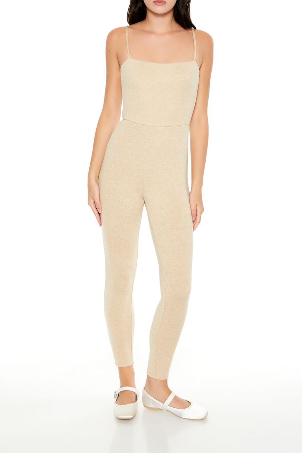 OATMEAL Fitted Cami Jumpsuit, image 1