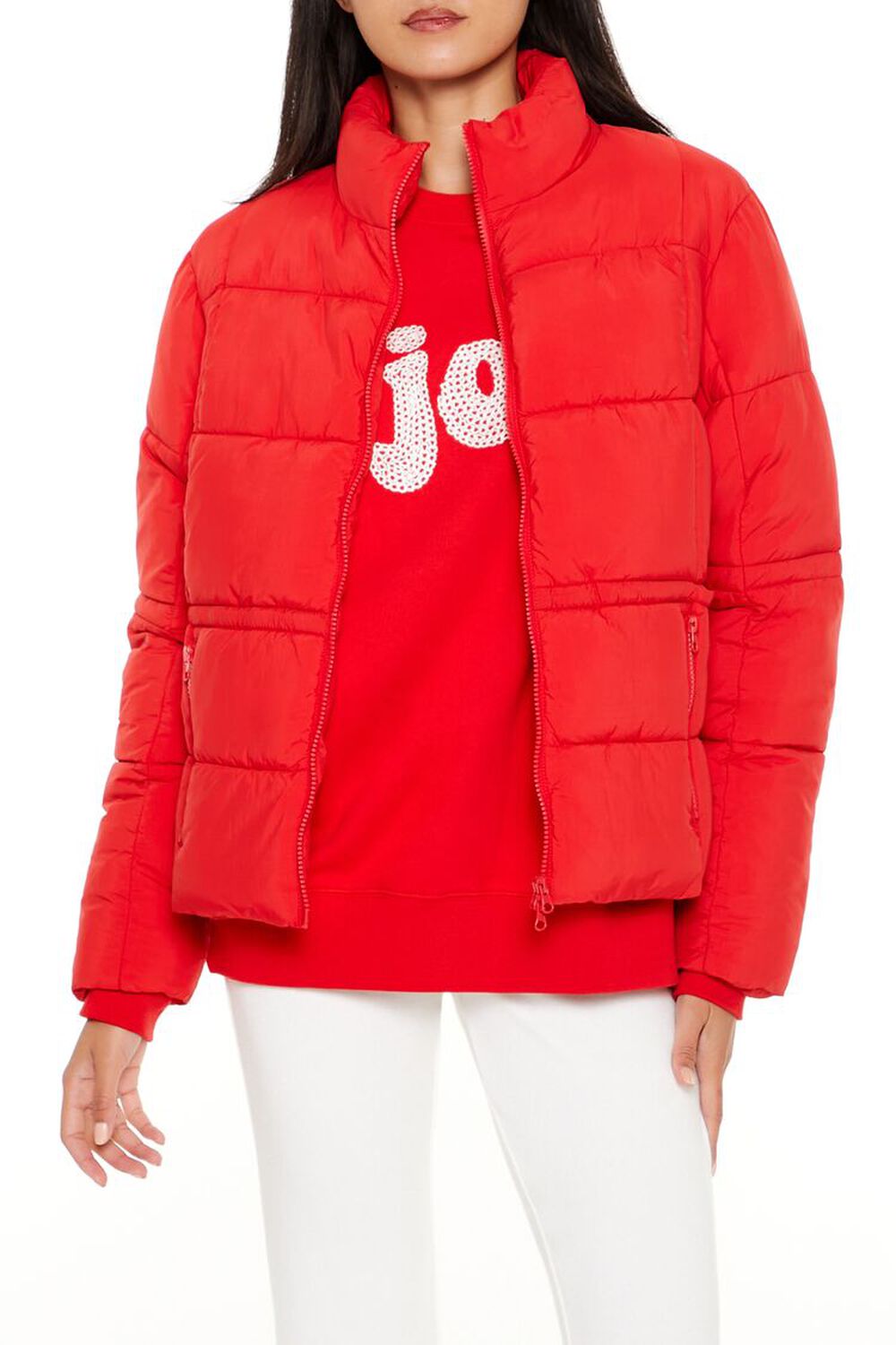 HIGH RISK RED Quilted Zip-Up Puffer Jacket, image 1