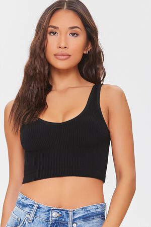 TAUPE Ribbed Seamless Bralette, image 1