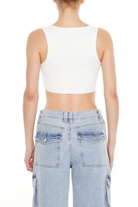 WHITE Ribbed Sweater-Knit Crop Top, image 6