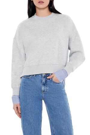 HEATHER GREY/MULTI Striped Colorblock Combo Pullover, image 1