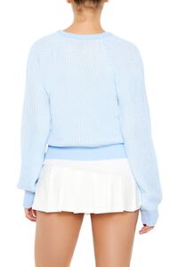 LIGHT BLUE/WHITE Striped Ribbed Knit Sweater, image 5