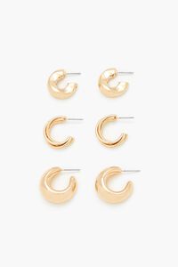 GOLD Twisted Hoop Earring Set, image 1