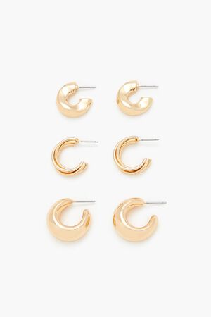 GOLD Twisted Hoop Earring Set, image 1