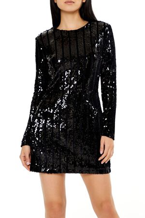BLACK Sequin Bodycon Mini Dress, image 2
