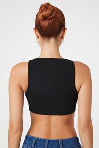 BLACK Sweater-Knit Twist-Front Crop Top, image 3