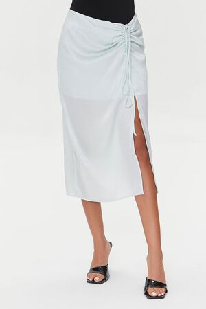 MINT Satin Ruched Drawstring Skirt, image 2