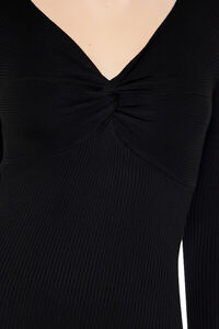 BLACK Twist-Front Mini Sweater Dress, image 5