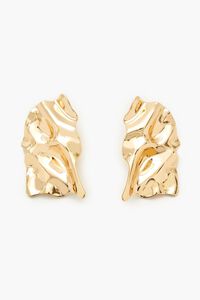 GOLD Hammered Abstract Drop Earrings, image 1