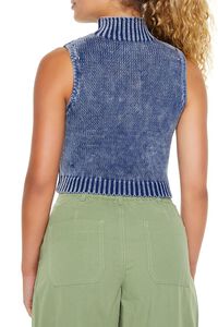 BLUE/MULTI Cropped Half-Zip Sweater Vest, image 5