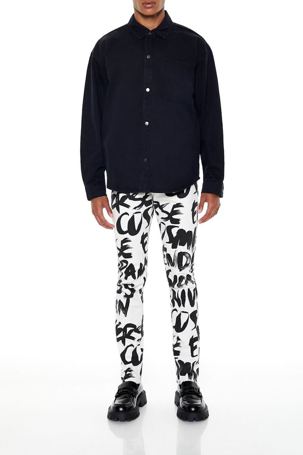 BLACK Cotton Curved-Hem Shirt, image 2
