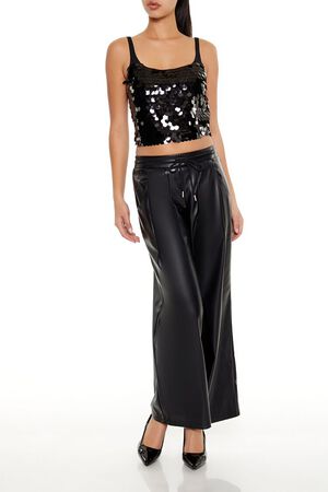 BLACK Sequin Crop Top, image 2