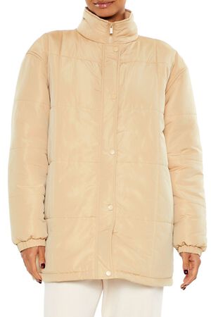 DESERT SAND Quilted Longline Puffer Jacket, image 3