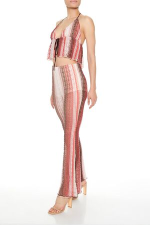 BROWN/MULTI Striped Flare-Leg Pants, image 3