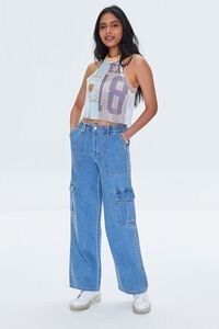 BLUE/MULTI Reworked Boston Graphic Crop Top, image 4