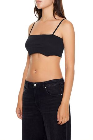 BLACK Notched Cropped Cami, image 2