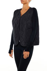 BLACK Active Quilted Zip-Up Vest, image 4