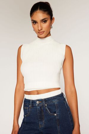 CAPPUCCINO Sleeveless Sweater-Knit Top, image 1