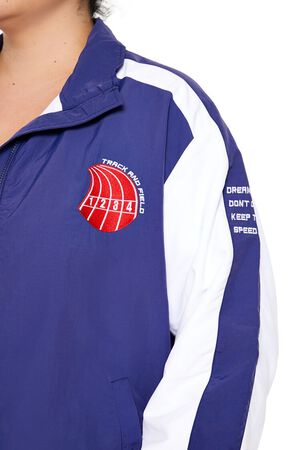 DARK BLUE/MULTI Plus Size Track & Field Zip-Up Jacket, image 3