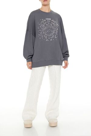 DARK GREY/MULTI Beaded Cancer Pullover, image 2