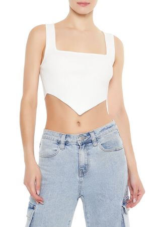 PINK Ribbed Sweater-Knit Crop Top, image 1