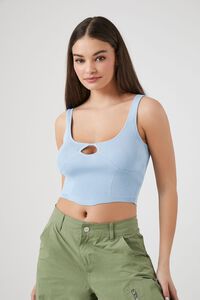BLUEBELL Sweater-Knit Cutout Cropped Tank Top, image 1