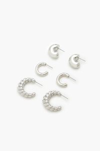 SILVER Twisted Hoop Earring Set, image 2