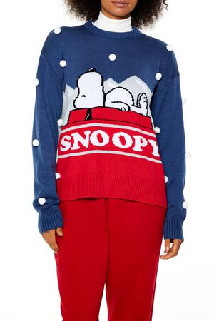 BLUE/MULTI Pom Pom Snoopy Sweater, image 1