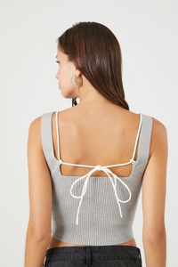 GREY/WHITE Sweater-Knit Combo Tank Top, image 3