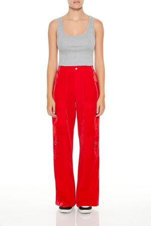 HIGH RISK RED Wide-Leg Utility Cargo Pants, image 1